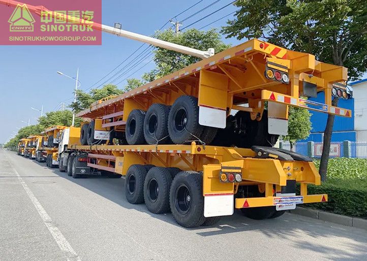 3 axle flatbed trailer train leading brand 200tons truck and trailers