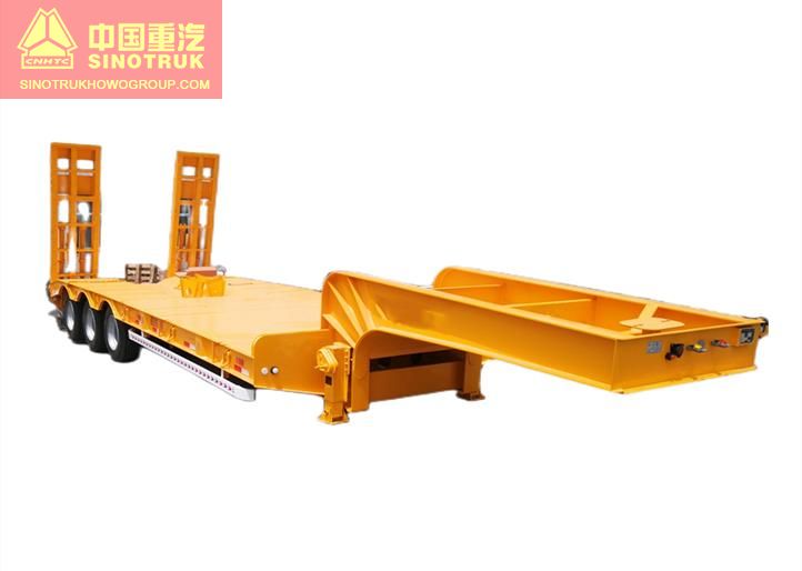 Professional Export Pallet Trucks 13m Low Flatbed Trailer Rear Three Axle Concave Low Flatbed
