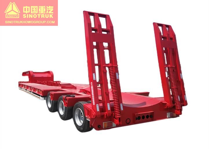 13m Low Flatbed Trailer Rear Three Axles Concave Center Whole Body Groove Full Flat