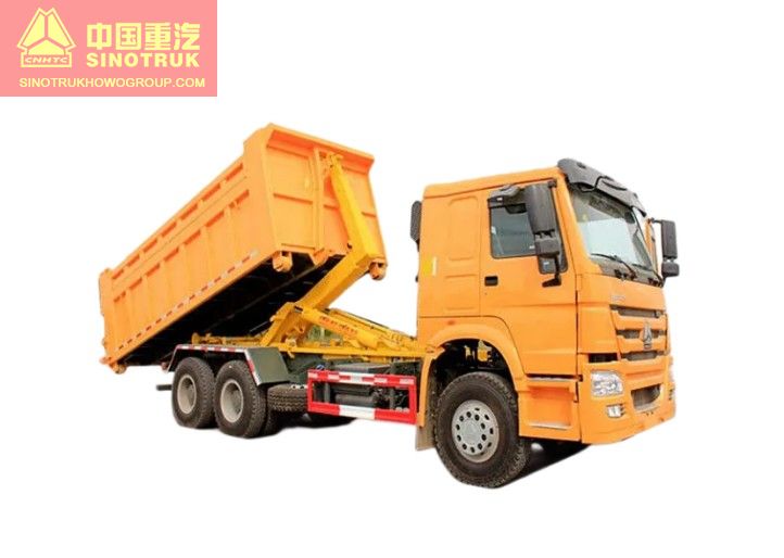 Howo Roll down boom garbage truck 18m³ 20m³ hook boom garbage truck price for sale