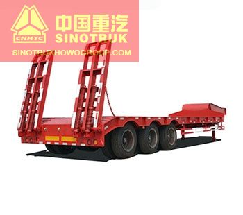 product name 3 axle 50t Gooseneck Heavy Duty  Lowbed Truck Low Bed Semi Trailer